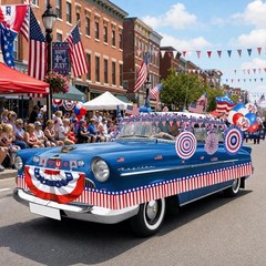 4Th of July Golf Cart Parade Decorations ,250Th Anniversary Decor Kit, Red White