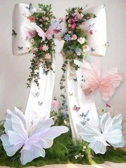 3D Simulated Butterfly Decoration, For Birthday Wedding Outdoor Party