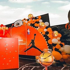 10-Pack 18in Mylar Basketball Balloons – Orange Sports Party Decor