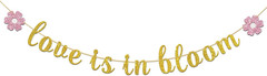 Love Is in Bloom Banner Flower Themed Bridal Shower Engagement Party Decor Bache