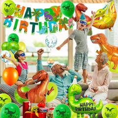 Dinosaur Birthday Party Supplies, Dinosaurs Party Decorations 3 Year Old Foil Ba