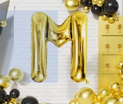 Large Gold Letter M Balloon 40 Inch Foil Reusable for Parties and Events Decor
