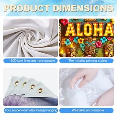 Tiki Aloha Hawaiian Party Decorations Backdrop 71 x 43 Inch