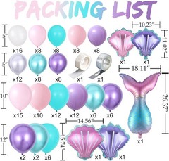 Balloon Arch Kit Mermaid Party Decorations Balloons Garland Summer Birthday