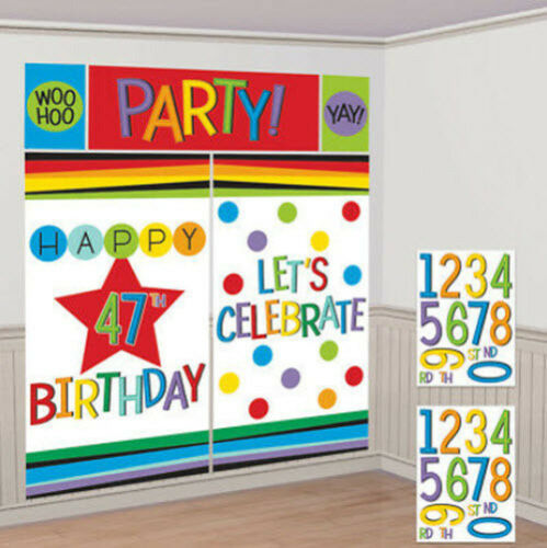 ADD ANY AGE HAPPY BIRTHDAY scene setter ~ Adult Birthday Party Decoration 6ft