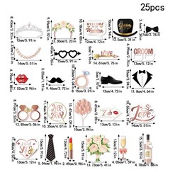 Bachelorette Party Decorations Accessories Photo Booth Props Pink Black 25 PCS