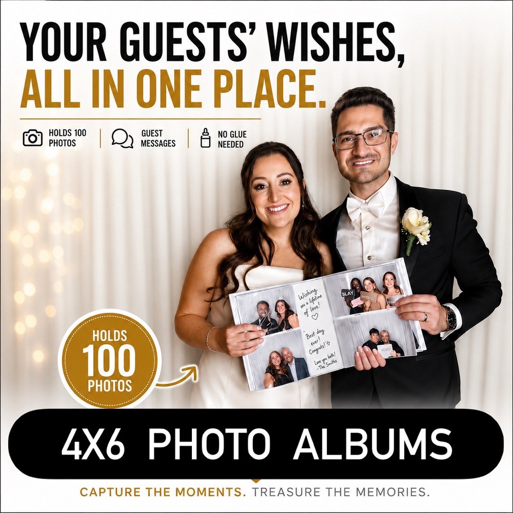 4X6 Black Photo Booth Guest Album