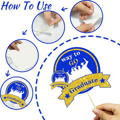 2026 Graduation Photo Booth Props, Blue Gold Graduation Photo Booth Prop, Funny