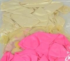 60PCS Pink And White Confetti Balloons Premium 12 in. Pearl White, Pink And Gold
