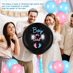 27Pcs Gender Reveal Balloon Kit, 2Pcs 36″ Thickened Balloons with Pink Blue Ball