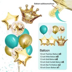 Teal Blue and Gold Birthday Party Decorations Happy Birthday Banner Turquoise