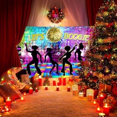 Disco Backdrop 7 x 5 ft Retro Glow Party 70s 80s 90s Theme Stage 7x5ft Multi