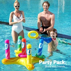 2 Sets Inflatable Pool Toss Game Combo Set Includes Ring Toss & Corn-Toss Gam…
