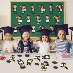 50 Set Graduation Hat Gown Cutout Bulletin Board Decorations Black Gold