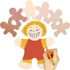 60PCS 5.6 Inch People Paper Cutouts, Multiple Colors, Multicultural, Diversity