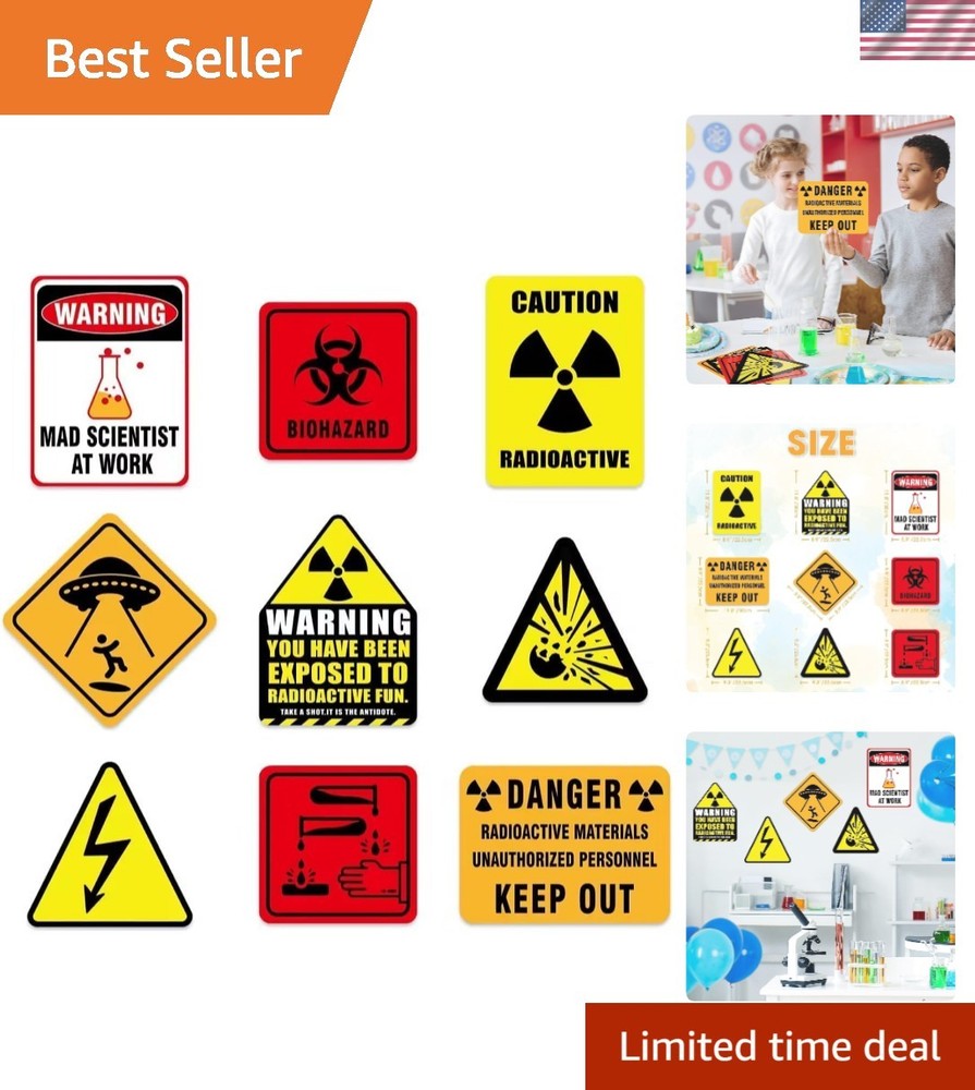 9PCS Vibrant Science Party Decorations – Mad Scientist Theme for Kids’ Birthdays