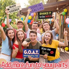 24 Designs Fun Photo Booth Props Fun Photo Booth Sign Decorations for Photosh…