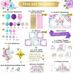 245 Pieces Unicorn Birthday Decorations for Girls Kit, All-in-1 Party Supplie…