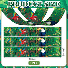 Feifeiya 3 Pcs 36 ft Rainforest Theme Party Decor 2026 VBS Decorations Tropical