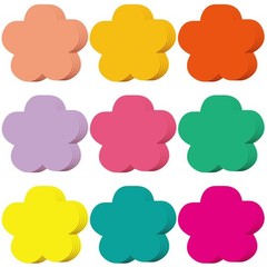 108 PCS Colorful 3.5 Inch Flower Cutouts Paper Spring Board Decor Die Cut
