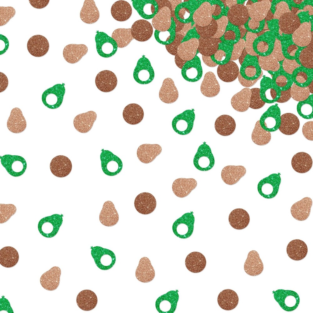 120 PCS Avocado Confetti Pinata Brown Green Glitter Summer Fruit Scatters