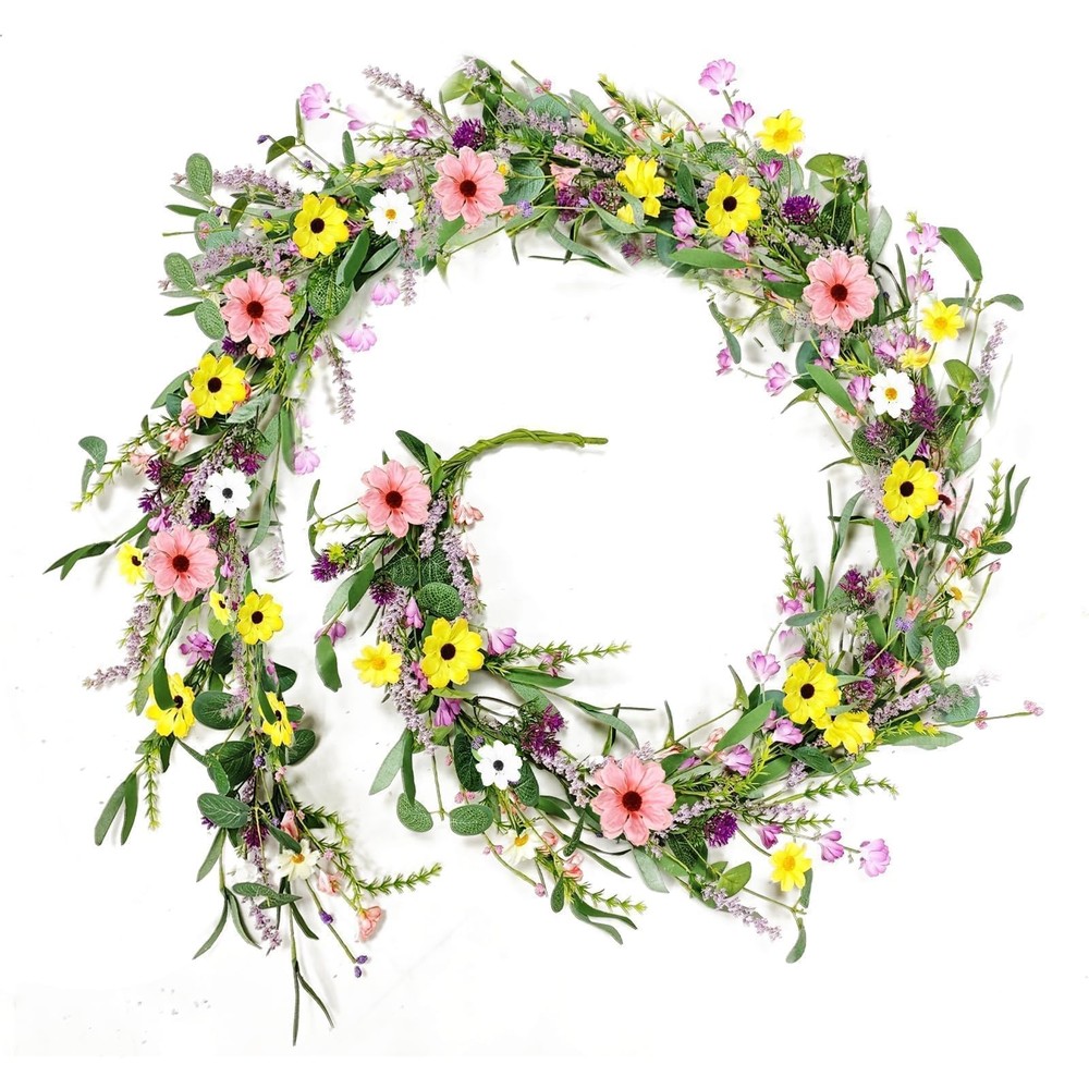 6.5 Ft Spring Summer Flower Vine Garlands Artificial Wildflower Wisteria Lave…