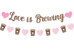 Sursurprise Coffee Bridal Shower Decorations, Love 4 inches x 5 inches, Pink