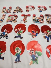 Mario Bros. Birthday Banner Swirl Decorations for Super Mario Themed Party