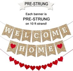 Gold Welcome Banner – Home Decoration, Ready to Hang –