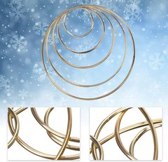 Dream Catcher Rings, 10PCS Wreath Macrame Rings Gold Metal Floral Hoops for