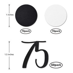 75th Birthday Anniversary Number Confetti Black Glitter Table Decor 200 PCS