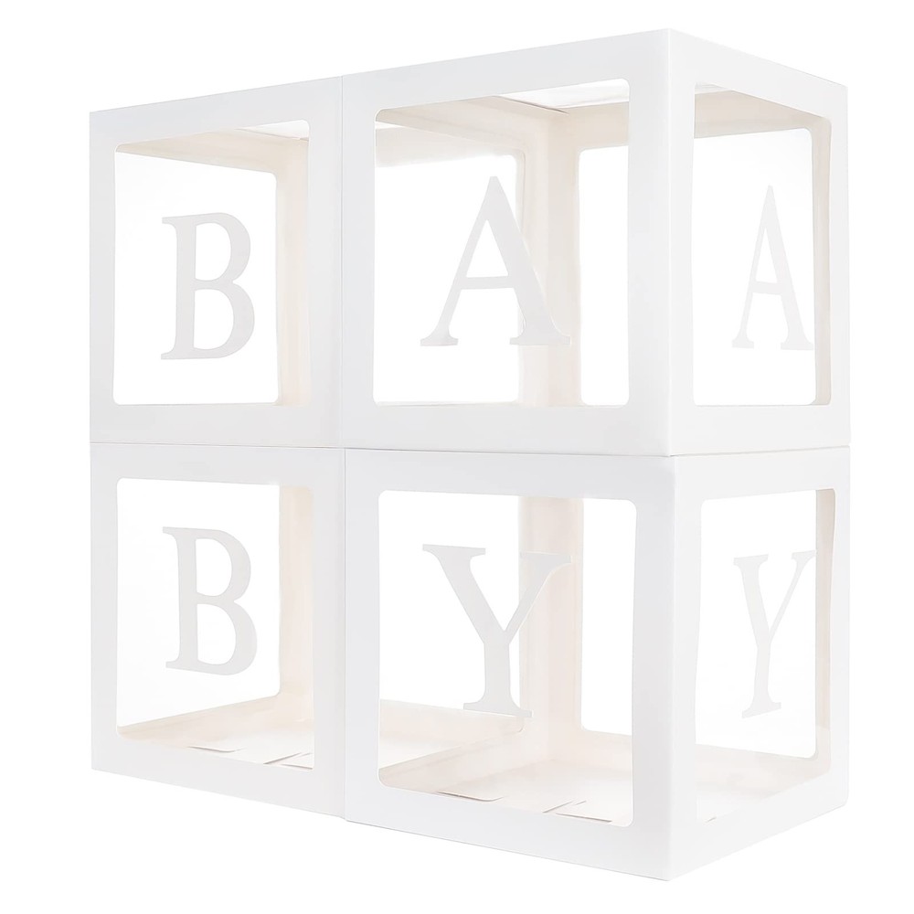 Keencopper Baby Boxes with 12 Letters for Baby Shower, Baby Shower Decoration…