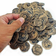 144 PLASTIC RUSTIC VINTAGE BRASS GOLD COINS PIRATE TREASURE CHEST MONEY FAVORS