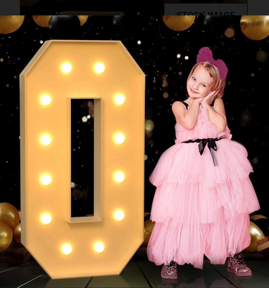 imprsv 4FT Marquee Light Up Big Letter O Birthday Decorations DIY Party