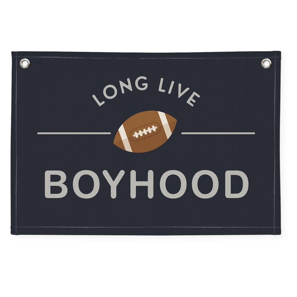 Long Live Boyhood Banner, Boys Room Nursery Decor, Baseball Linen Canvas Bann…