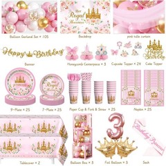 Her Royal Threeness Birthday Decorations – Complete Princess Theme 3rd Birthday