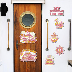 Birthday Cruise Door Decorations Magnetic – 7 Pcs Rose Gold Birthday Cruise Doo