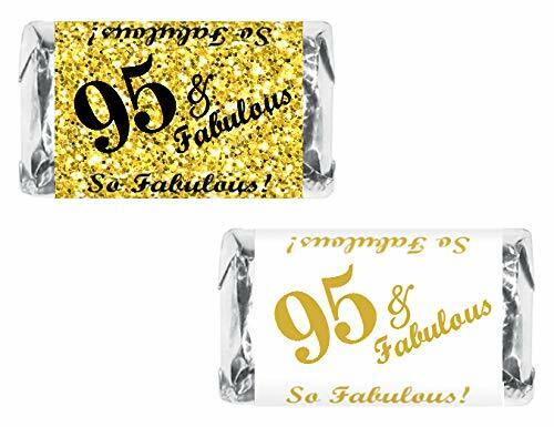 95 & Fabulous Miniatures Candy Bar Wrapper, (Set of 60) Mini Candy Bar Stickers