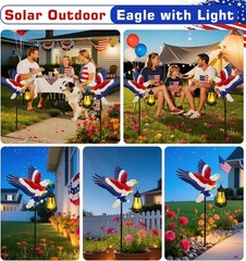 Patriotic Solar Eagle Lantern Light – Ideal for Memorial Day Celebrations
