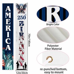 250th Anniversary USA Decorations Banners America Fourth of July Patriotic De…
