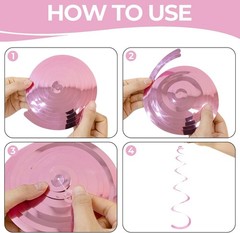 24 PCS Pink Hanging Swirl, Sparkle Ceiling Hanging Decorations, Plastic Strea…