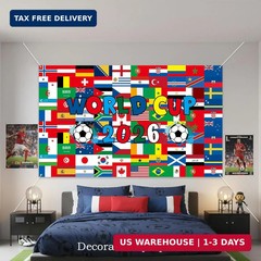 World Cup Backdrop 2026 48 Countries International Flag 43×71 Inch Soccer World