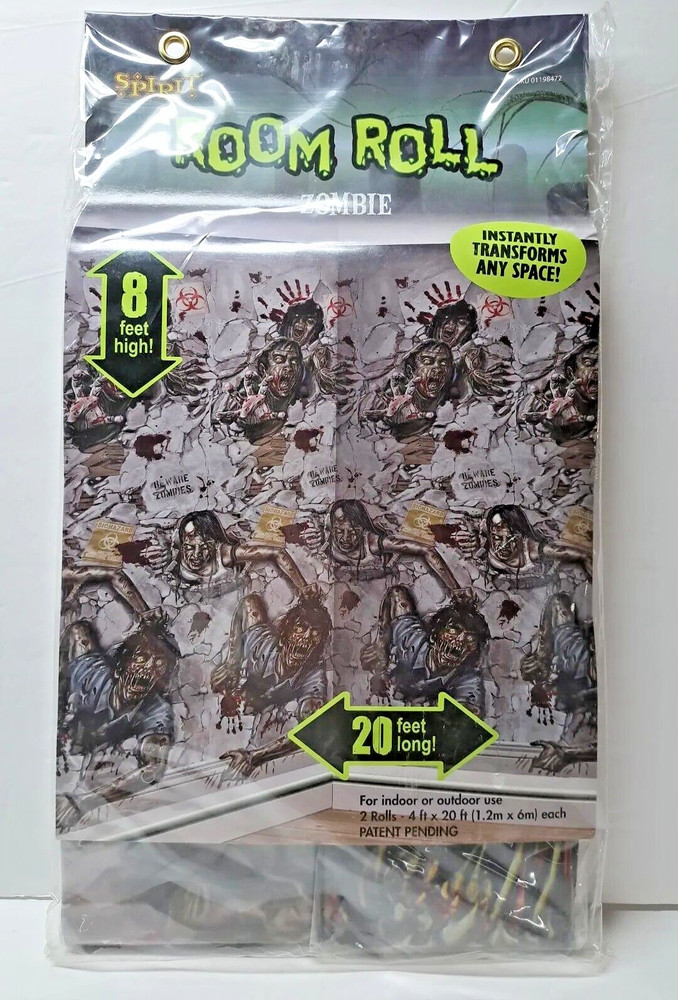 ZOMBIE Room Roll Spirit Halloween Decor 2 Rolls 4 ft X 20 ft New in Pkg
