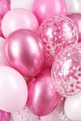 Dream Decor Pink Balloon Set – 50 Pack Assorted Light Pink, Pink Confetti, Ho…