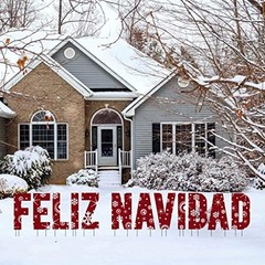 Yard Sign Outdoor Lawn Decorations: Red Snowflake Feliz Navidad Yard Sign