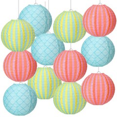 Baquler 8in Pool Party Lanterns Funny Colors Summer