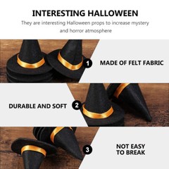 10Pcs Miniature Witch Hat Wine Bottle Caps Halloween Witch Hats Witch Decor