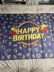 Happy Birthday Backdrop Banner rings