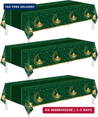 Childom 3 Pack Ramadan Table Cloth,Ramadan Decorations for Home,54″ x 108″ Eid M