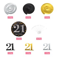 12pcs Mixed Color Hanging Swirls Decorations Party Swirls for 21th Birthday